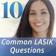 woman next to text saying 10 common lasik questions