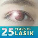 brown eye with 25 years of lasik text block