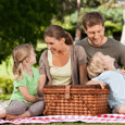 family having picnic