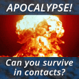 explosion with text saying apocalypse can you survive in contacts
