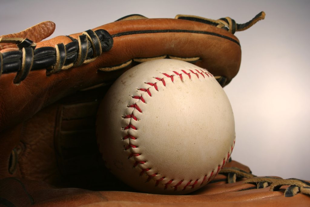 baseball mit and baseball
