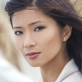 woman looking at camera