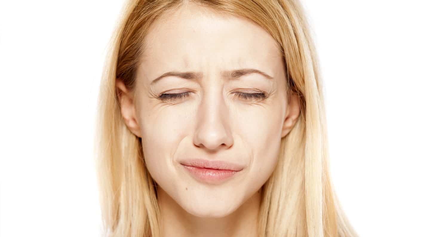 woman suffering from dry eyes